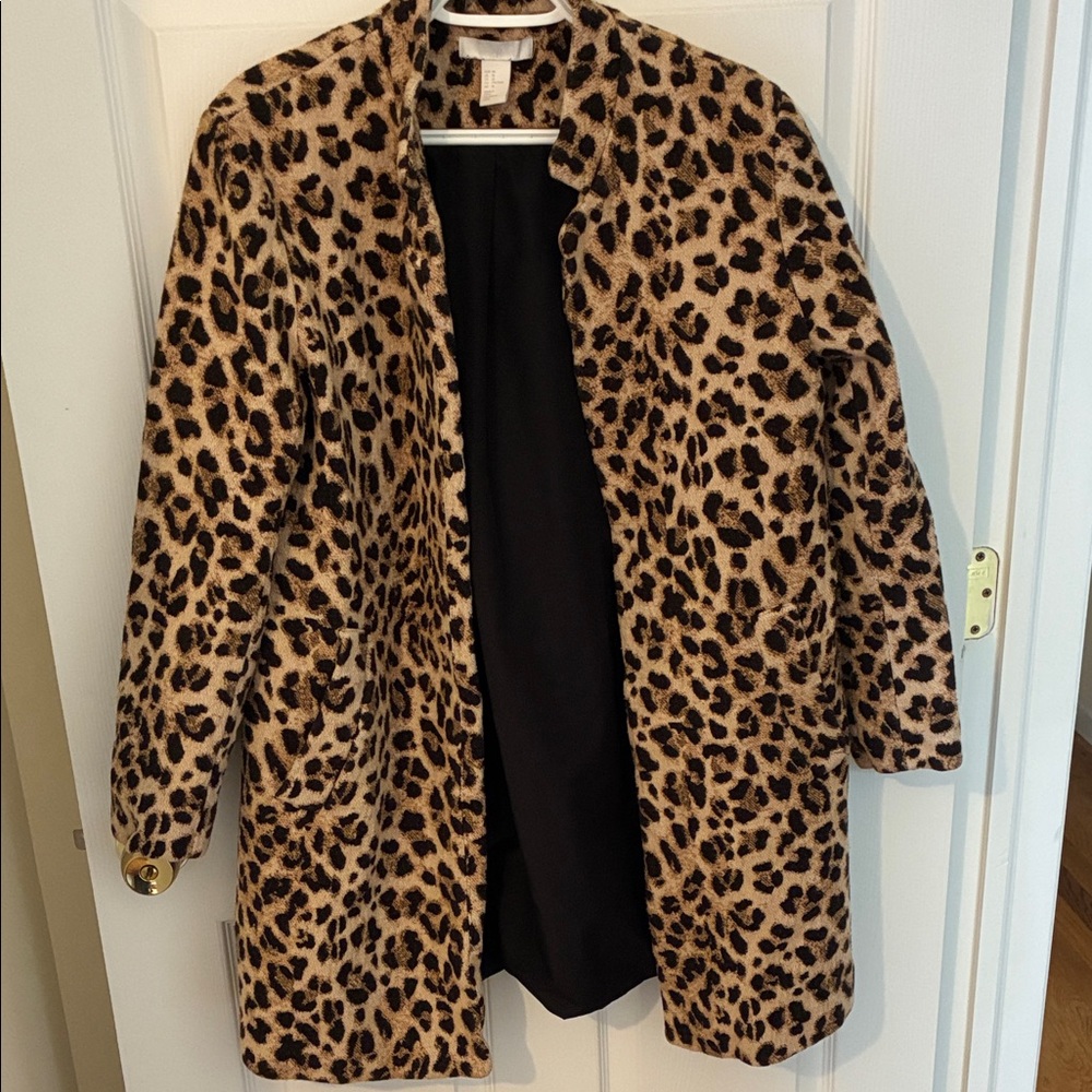 H&M Women's Leopard Teddy Jacket